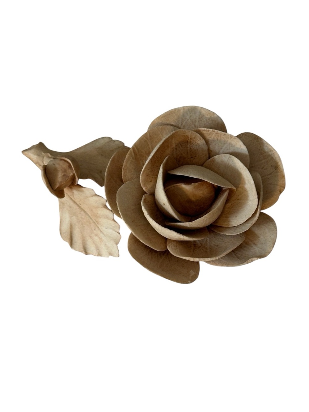 Nuova Capodimonte Savastano Porcelain Rose Beige Hand Painted Made in Italy
